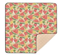 Summer Watermelon Lemon Red Soft Thick Baby Gym & Activity Mat for Floor 1-Piecing Baby Play Tummy Time Mat for Babies Infants Toddlers, 50'' x 50''