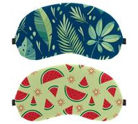 Summer Watermelon Pattern Red Green 2-Pack Light-Blocking Soft Breathable Sleeping Mask Eye Patch