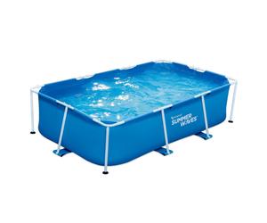 Summer Waves 8.5 Feet Rectangular Small Frame Above Ground Swimming Pool - Blue