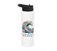 Summer Waves Artistic Ocean Wave Coastal Beach Stainless Steel Insulated Water Bottle
