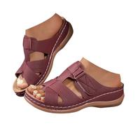 Summer Wedge Slide Sandals for Women Peep Toe Wide Fit Mules with Arch Support Breathable Mesh Two Velcro Strap Casual Slip on Slippers Comfortable Soft Sole Outdoor Shoes for Beach