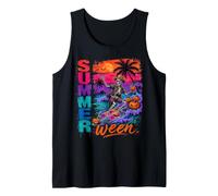 Summer ween Halloween Skeleton Vacation Beach Tank Top