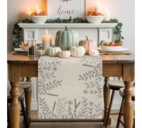 Summer Wheat Ear Wildflower Table Runner 72 Inches Long, Abstract Pastoral Floral Leaf Washable Table Runners Heat-Insulation Kitchen Dining Table Decorations for Home Party Decor 13x72in