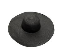 Summer Wide Bongrace Straw Beach Hat for Women - Foldable Sun Cap for Ladies and Girls - UV Protection for Gardening, Driving - Black