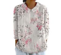 Summer Womens Cotton Linen Loose Blouse Floral Tops Ladies T-Shirts Green Plus Size My Orders Womens Essentials Top Summer Casual Tee Tshirt Ladies 2024 Floral Print Daily Tees Tunic Blouses