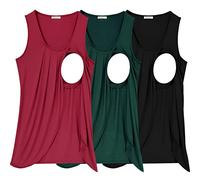 Summer Women's Maternity Nursing Tank Top Sleeveless Comfy Breastfeeding Clothes,Medium