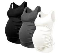 Summer Women's Maternity Tank Top Comfy Sleeveless Maternity Clothes (3 pcs),L