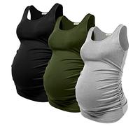 Summer Women's Maternity Tank Top Comfy Sleeveless Maternity Clothes, XX-Large (3 pcs)