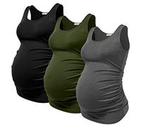 Summer Women's Maternity Tank Top Comfy Sleeveless Maternity Clothes, XX-Large (3 pcs)