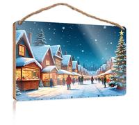 Summer Wood Hanging Christmas Market In Winter Wonderland Wooden Sign Home Decor Ideas Kitchen Home Office Gifts(15X28CM)