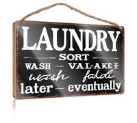Summer Wood Hanging Laundry Sort And Wash: A Humorous Guide Wooden Sign Room Stuff Outside Decor(20X30CM)