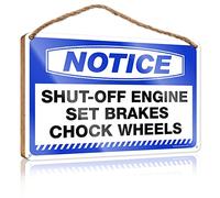 Summer Wood Hanging Notice Shut-Off Engine Set Brakes Chock Wheels Wooden Sign Camper Decorations For Inside Bathroom Hanging Dec(23X35CM)