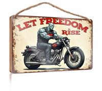 Summer Wood Hanging Ride To Freedom: The Bold Biker'S Call Wooded Sign Door Sign For Bedroom Home Door Hanging(20X30CM)