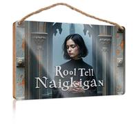 Summer Wood Hanging Rool Tell Naigkigan: A Mysterious Portrait In Gothic Setting Wooded Sign Door Sign For Bedroom Home Door Hanging(15X28CM)