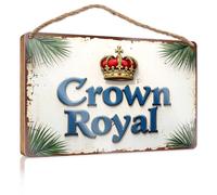 Summer Wood Hanging Royal Crown: A Regal Emblem Of Luxury And Elegance Wooded Sign Door Sign For Bedroom Home Door Hanging(15X28CM)