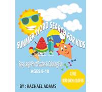 Summer Word Search for Kids: Easy Large Print Puzzles & Coloring Fun for Ages 5-10