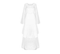 Summer Work Dresses for Women UK Pink Dress 40Th Birthday Gifts for Women Plus Size Solid Vintage Long Sleeve Bandage Long Party Dress (White, S) Clearance