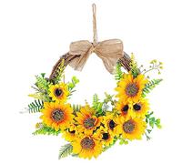 Summer Wreaths for Front Door Honey Bee Decor Sunflower Front Door Wreath Artificial Summer Wreath Decorations for Window Home Gift Hanging Ornaments