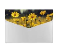 Summer Yellow Flowers File Folder 6-Pocket, Waterproof Accordion File Organizer with Snap Closure, Expanding Document Holder for Office, Home