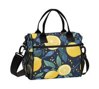Summer Yellow Lemon Lunch Bag for Girls with Shoulder Strap Lunch Bags for Teen for Gym Bolsa para lonche