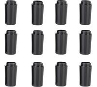 SummerHouse 12 Pieces Solid Black Flat Golf Iron Ferrules for Tapered 0.355 Shaft and 0.370 Shaft 0.500/0.750/1.000 Height Optional (0.355ID*0.750L Step)