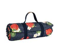 Summerhouse Navigate Strawberries & Cream Large Quilted Picnic Blanket, Blue