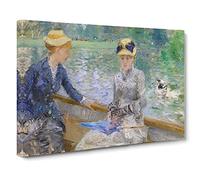 Summers Day By Berthe Morisot Canvas Print | Gallery Wrapped 30mm Frame Wall Art | 30x20 inches | Ready to Hang | Impressionist Picture | Living Room Bedroom Lounge Office