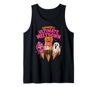 Summers Ultimate Meltdown Spooky Ice Cream Graphic Tank Top