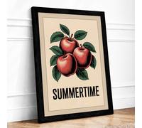 Summertime Apples Botanical Framed Wall Art Print A2 Black