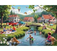 Summertime Memories 1000 Piece Jigsaw Puzzle - Nostalgic Puzzle for Adults & Families - Fully Interlocking Pieces - Stunning High Definition Color - Vintage Theme by VCC
