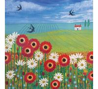 Summertime Square Blank Greeting Card by Artist Jo Grundy New Range Art Card