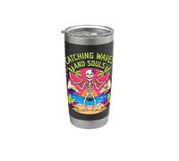Summerween Art Catching Waves Skeleton and Souls Stainless Steel Insulated Tumbler