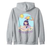 Summerween Art Grumpy Melted Beach Witch Face Zip Hoodie