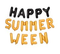 Summerween Balloons Banner Summer Halloween Party Decorations 16 Inch Mylar Foil Letters Sign Reusable Spooky Summer Beach Party Supplies