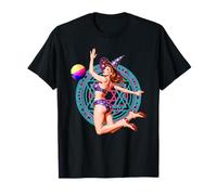 Summerween Beach Ball Pin-Up Sexy Witch Halloween Magic T-Shirt