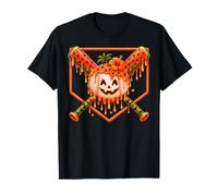 Summerween Boo Baseball Boys Kids Spooky Vibes Summer Vacay T-Shirt