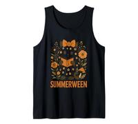 Summerween Cat Reading Floral Delight Tank Top