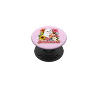 Summerween Cute Ghost Spooky Summer Floral Tropical Humor PopSockets Adhesive PopGrip