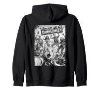 Summerween Funny Cat Selfie Beach Summer Party Zip Hoodie