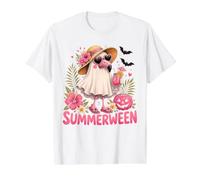 Summerween Funny Flamingo Ghost Halloween Tropical Summer Value Graphic T-Shirt, Men, White, M