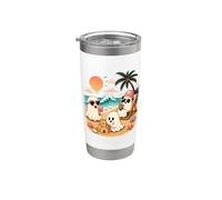 Summerween Ghost Beach Cute Ghosts Summer Halloween Stainless Steel Insulated Tumbler