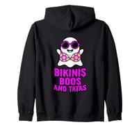 Summerween Ghost Bikini Boos Tatas Cute Spooky Beach Zip Hoodie