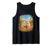 Summerween Ghost Picnic Sunflower Field Halloween Summer Tank Top