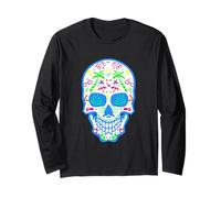 summerween halloween summer sugar skull tropical goth island Long Sleeve T-Shirt