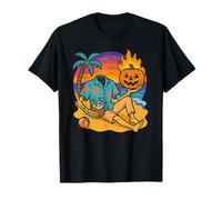 Summerween Headless Horseman on The Beach - Funny Halloween T-Shirt