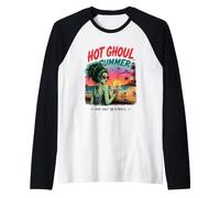 Summerween Hot Ghoul Summer Girls Teens Women Raglan Baseball Tee