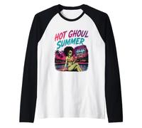 Summerween Hot Ghoul Summer Girls Teens Women Raglan Baseball Tee