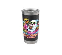 Summerween Just Chillin Til Halloween Funny Ghost Floating Stainless Steel Insulated Tumbler