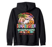 Summerween Spooky Ghost Beach Vacation Vibes Zip Hoodie