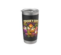 Summerween Spooky Sips Halloween Ghost Cocktail Vibes Stainless Steel Insulated Tumbler